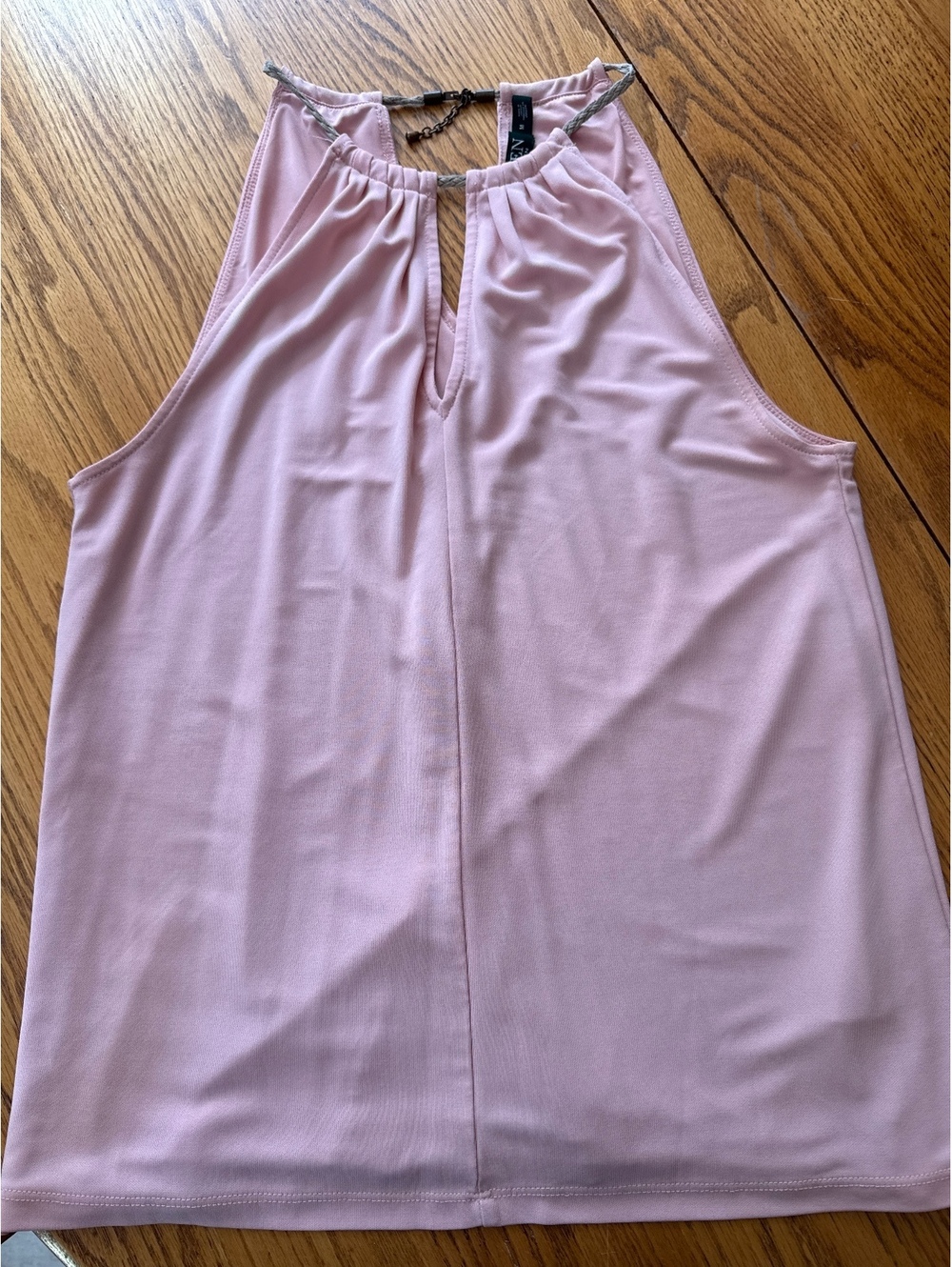 Lauren Ralph Lauren Pink Sleeveless Halter Top with Braided Neck Chain
